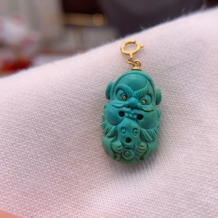 绿松石珠宝奇石18K金镶嵌