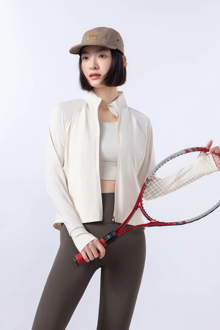 女士夏季立领修身短款透气防紫外线防晒衣外套