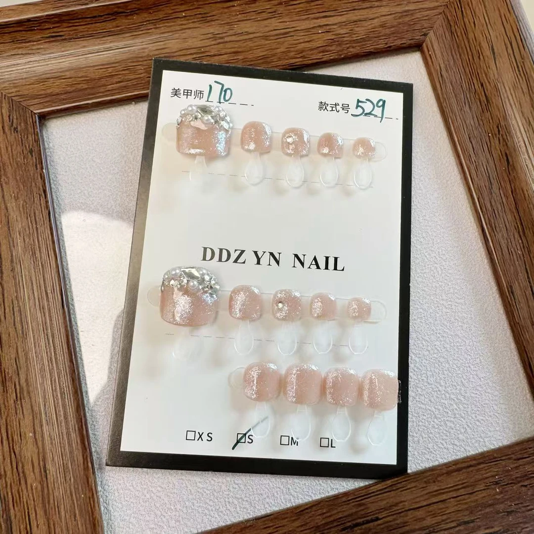 529纯手工脚指甲穿戴甲（无盒）（送脚指甲5件套工具包）