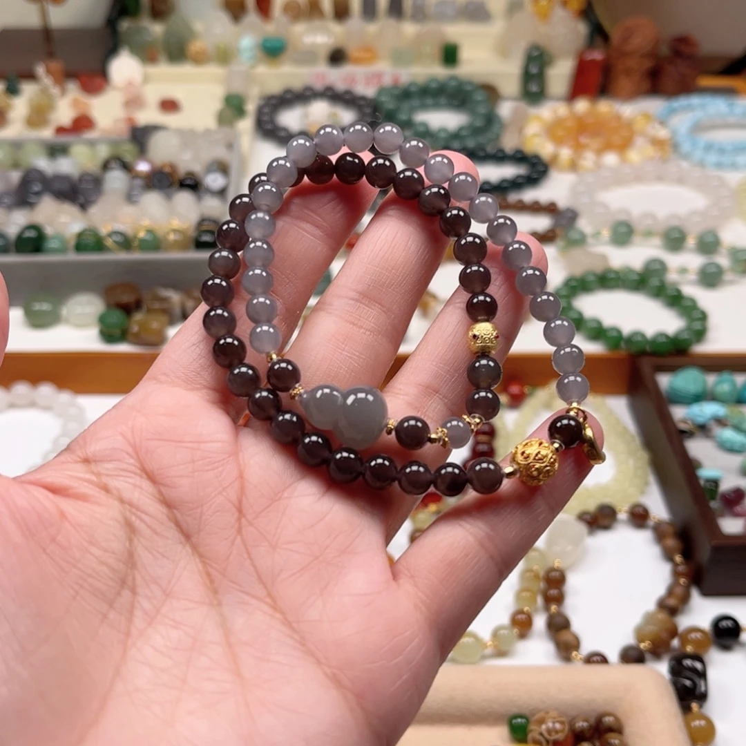 和田玉未镶嵌手链双圈手串