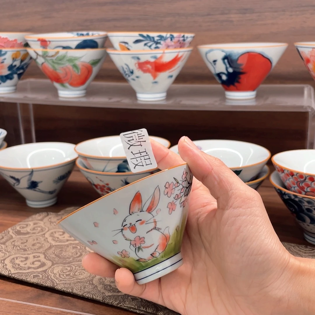 釉下彩纯手绘微瑕