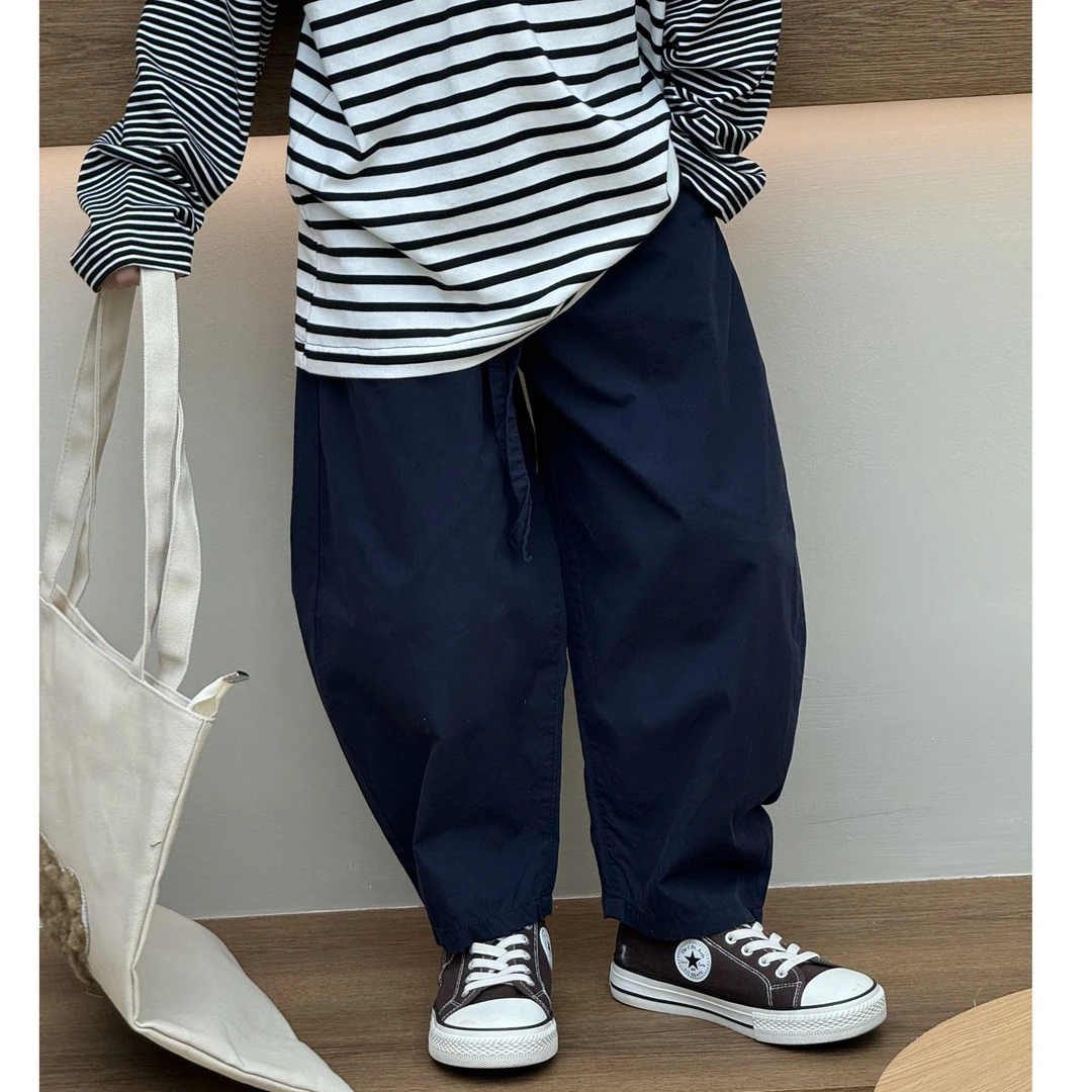 vilimama2025春款绑带纯色净版纯棉休闲九分裤25515儿童