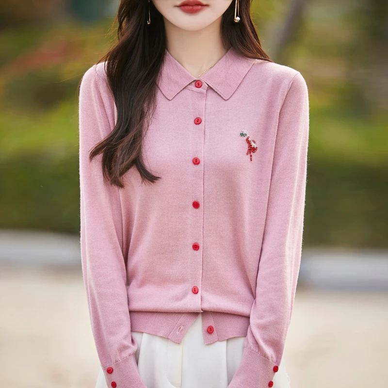 POLO领春季新款女时尚显瘦开衫百搭外穿上衣纽扣衬衣