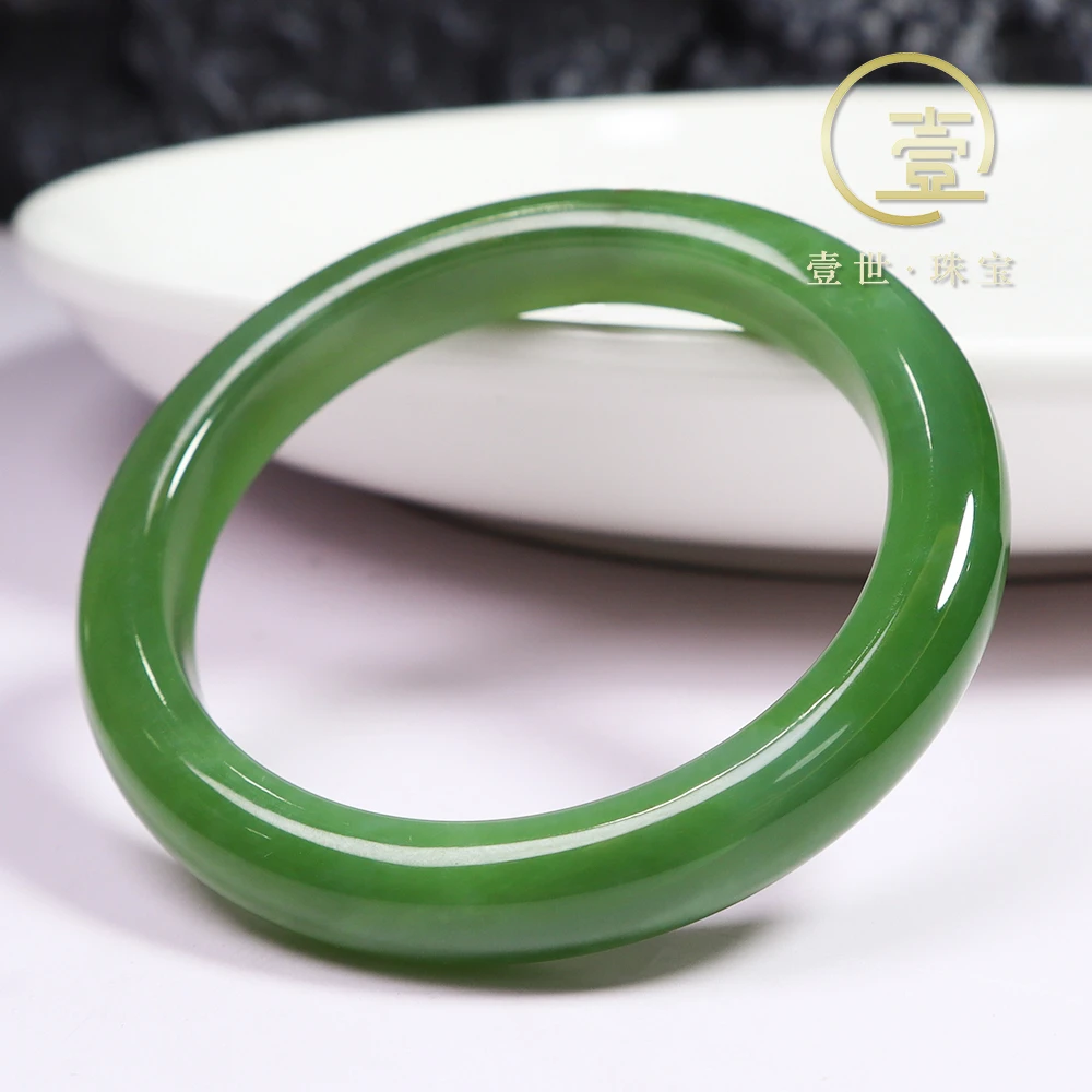 【壹世臻选】天然和田玉碧玉正圈手镯丨多样性发一（52-62）圈口