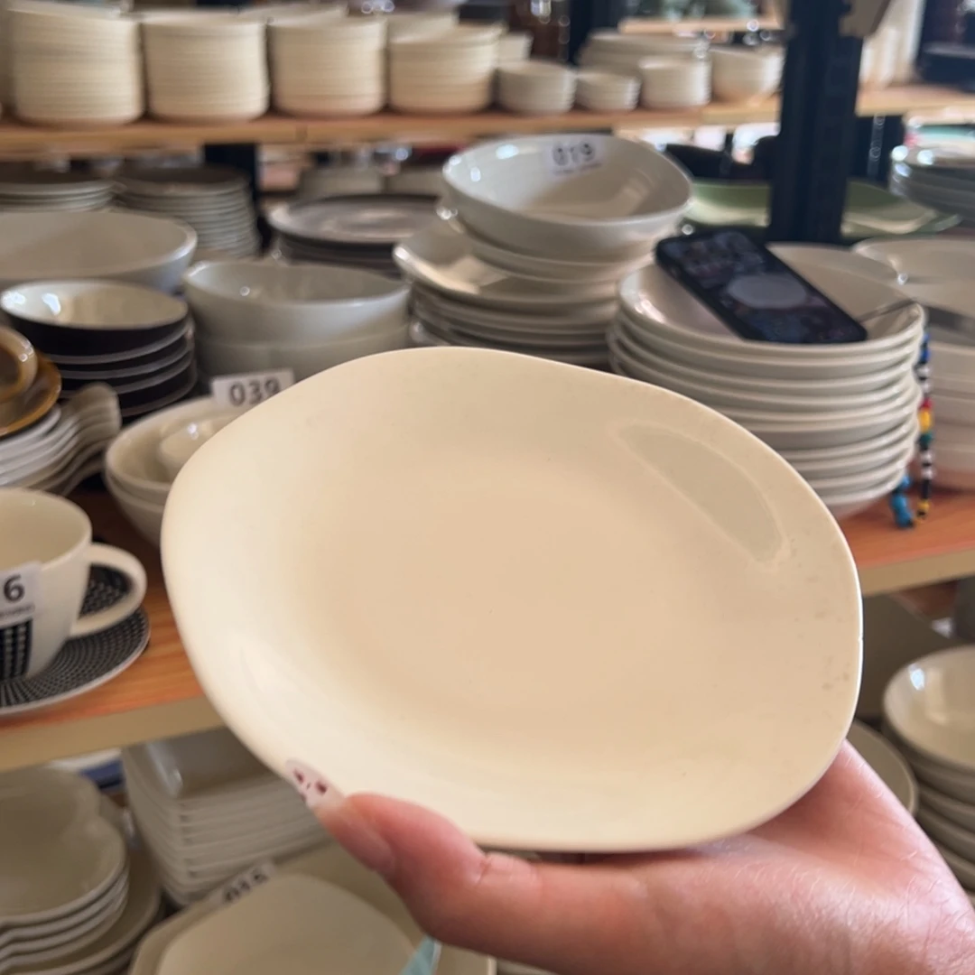 新骨瓷040微瑕暖白兰开斯特6.5寸骨碟 甜品盘