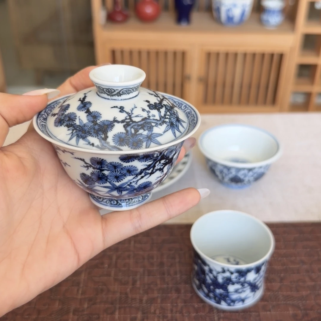 数***子瓷片青花釉料为金色的瓷器