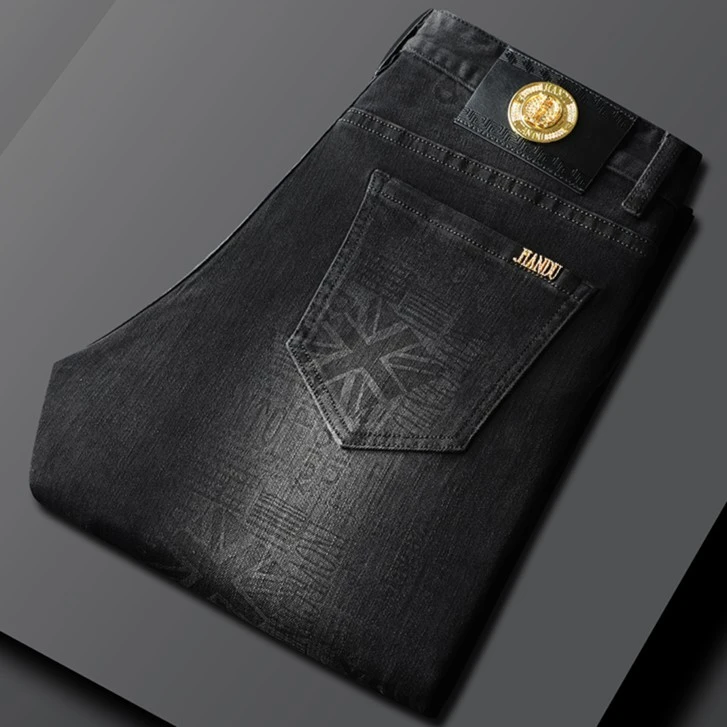 牛仔秋冬新款欧货轻奢修身直筒裤男裤修身时尚弹力长裤