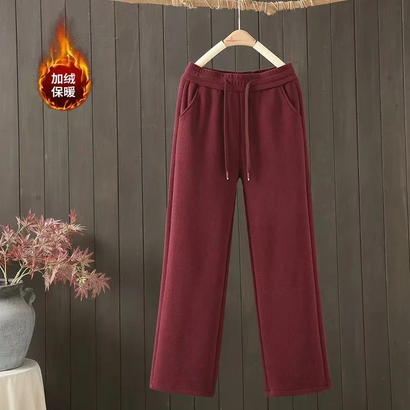 【撤柜样品】X118秋冬季气质百搭休闲裤子咖啡商家提供