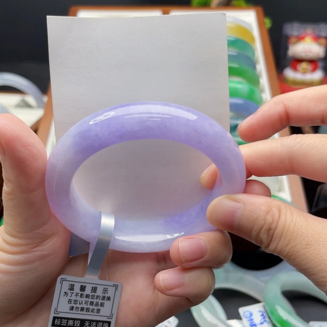 未镶嵌手镯翡翠51.6粉紫