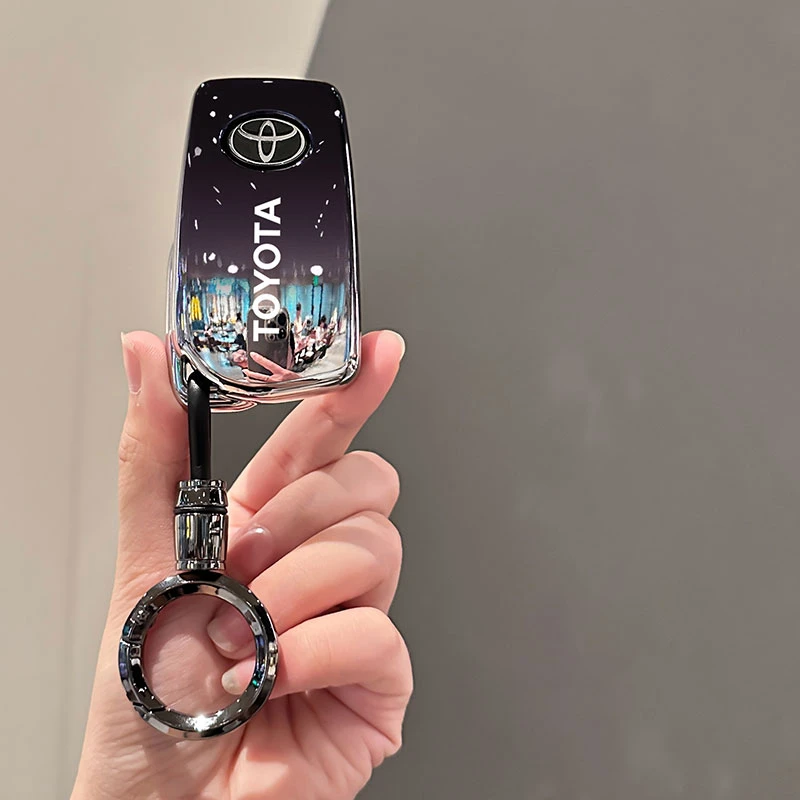 丰田卡罗拉钥匙套折叠款凯美瑞雷凌高级感男女士个性用品扣链装饰