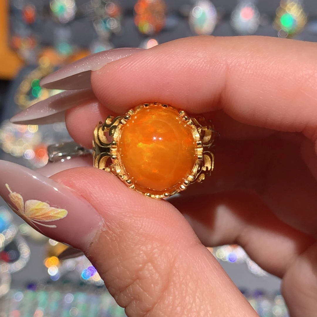 欧泊欧泊戒指y银S925镶嵌