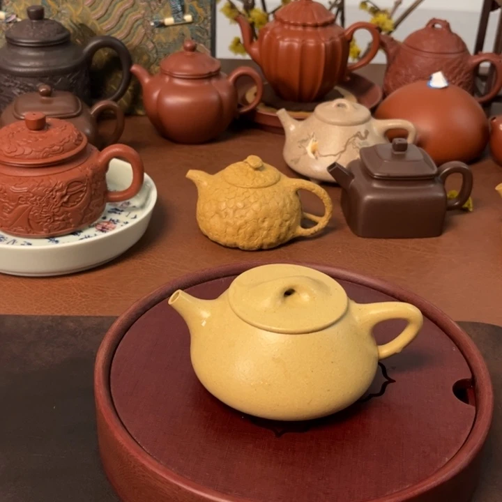 紫砂茶壶花*景舟石瓢本绿手工壶