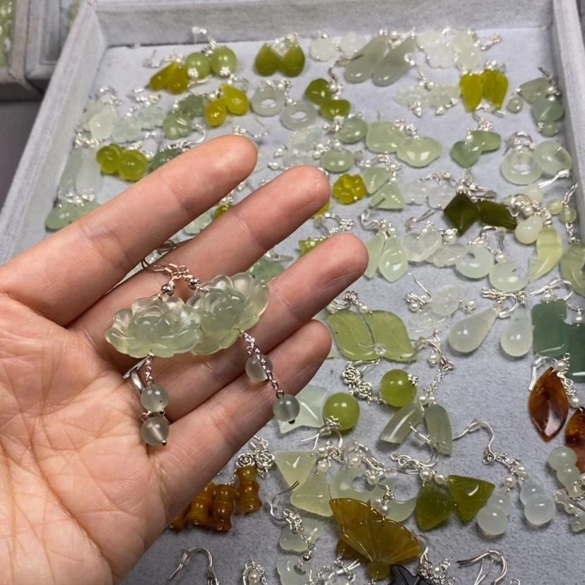 【闪购商品】蛇纹石玉未镶嵌挂件耳饰耳环项链