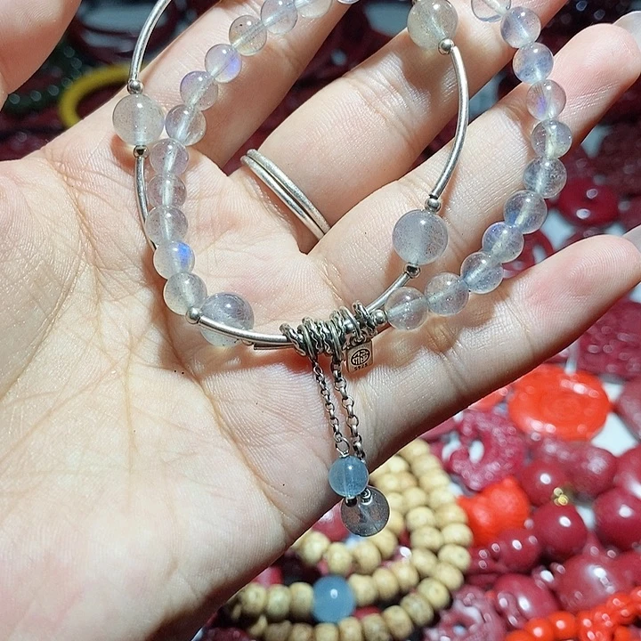 天然辰砂水晶手串