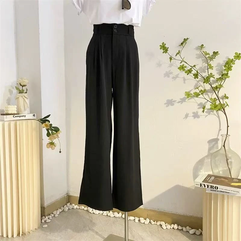 【丽姐宠粉】西装裤女夏高腰宽松垂感阔腿裤显瘦拖地裤休闲西裤S150