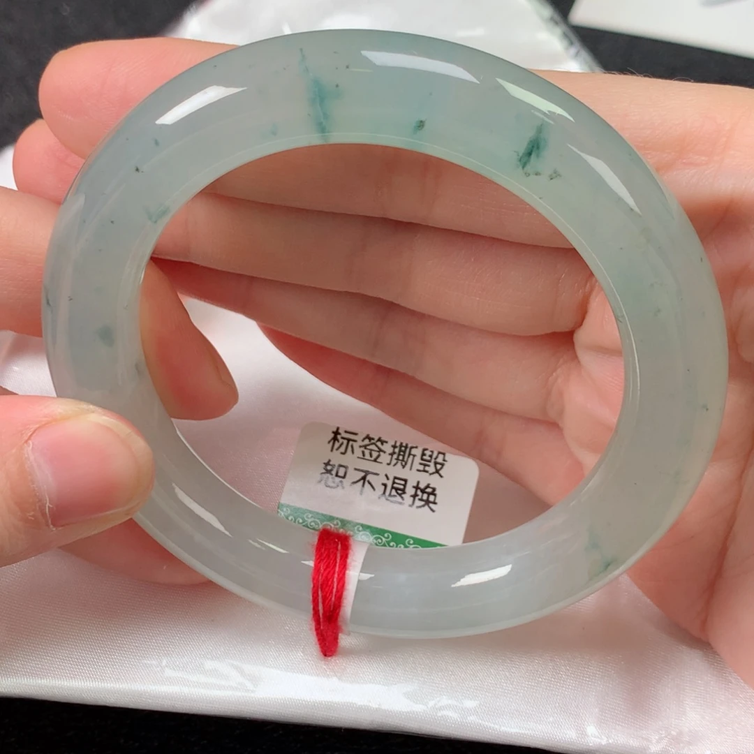 未镶嵌手镯翡翠缅甸天然翡翠手镯56圈口