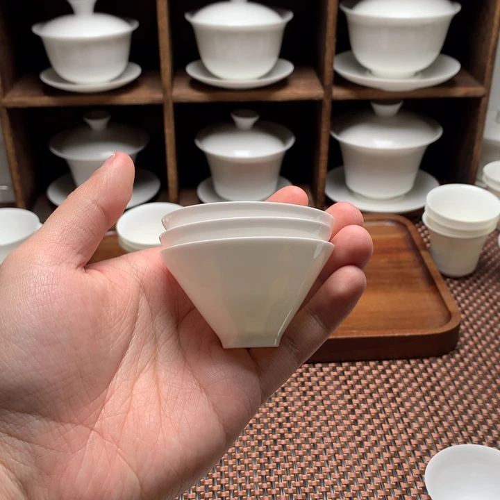 3斗笠骨瓷薄胎茶具