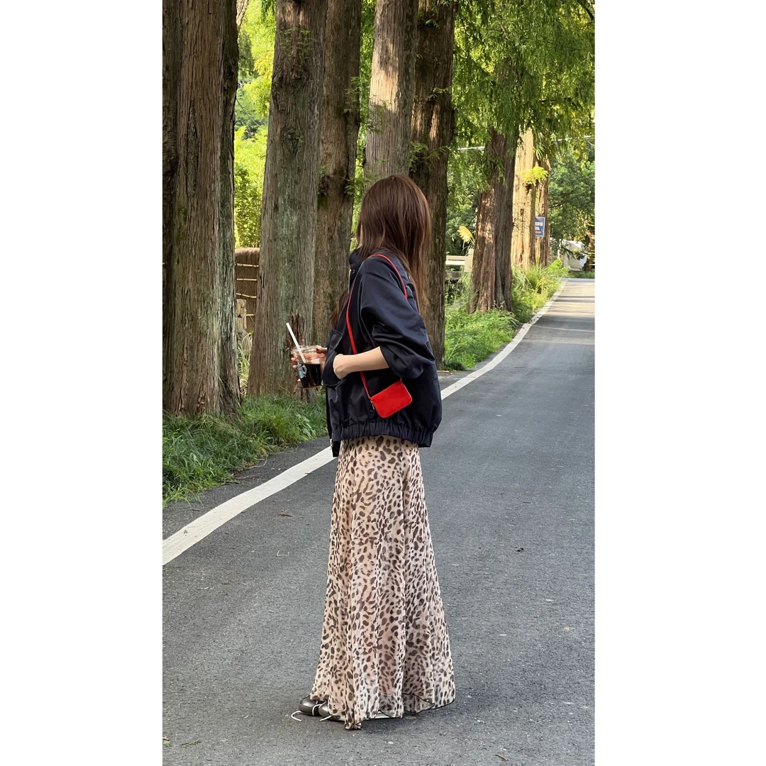 【DATOUHEI 秋季新品】“时髦豹纹”2025秋豹纹半身裙D225X14063