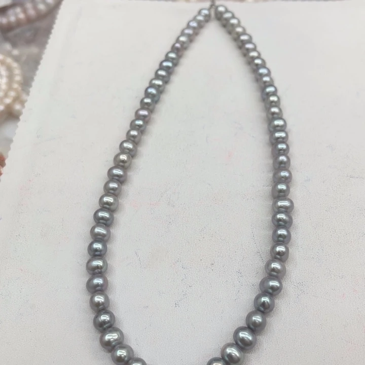 银S925镶嵌淡水珍珠颈饰001169