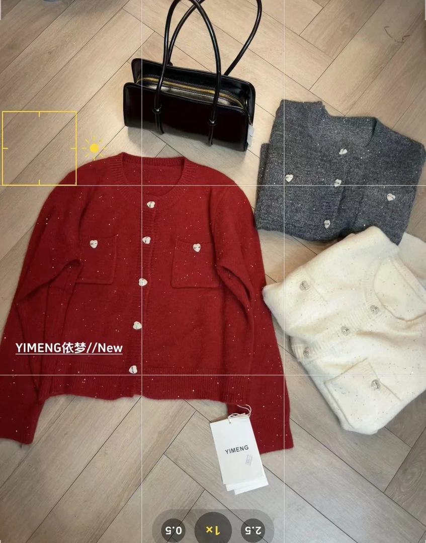 冬季新款休闲闪闪圆领上衣1613