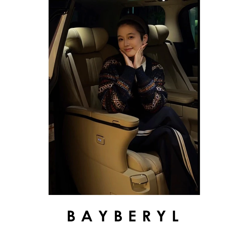 BAYBERYL老贝格兰岛屿*V领复古费尔岛提花针织开衫ZZS5I1701-11/2