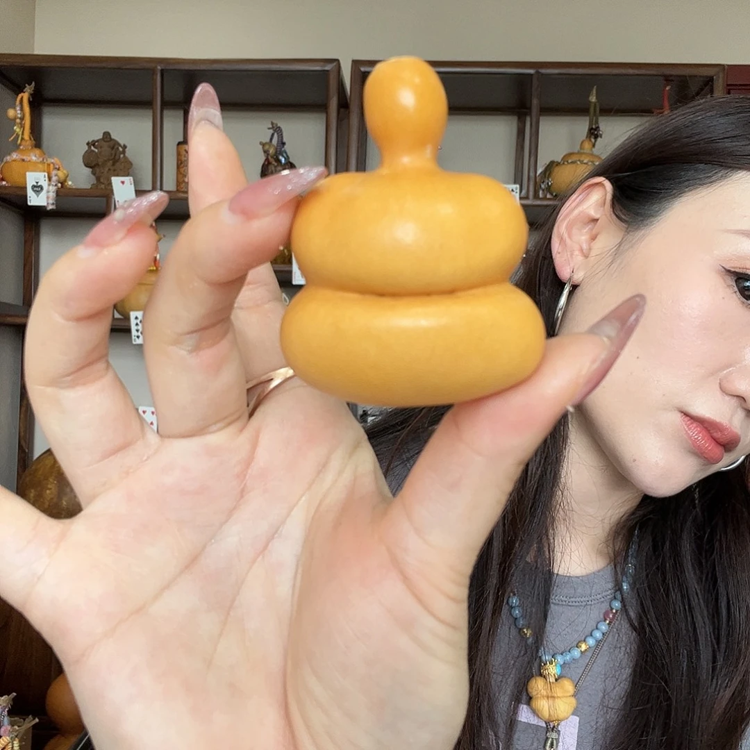 巧***力熊猫脸钱袋子葫芦把件