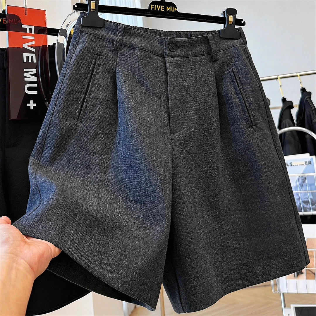 高级感西装阔腿中裤女欧洲站2025早秋新款欧货女装五分休闲短裤潮