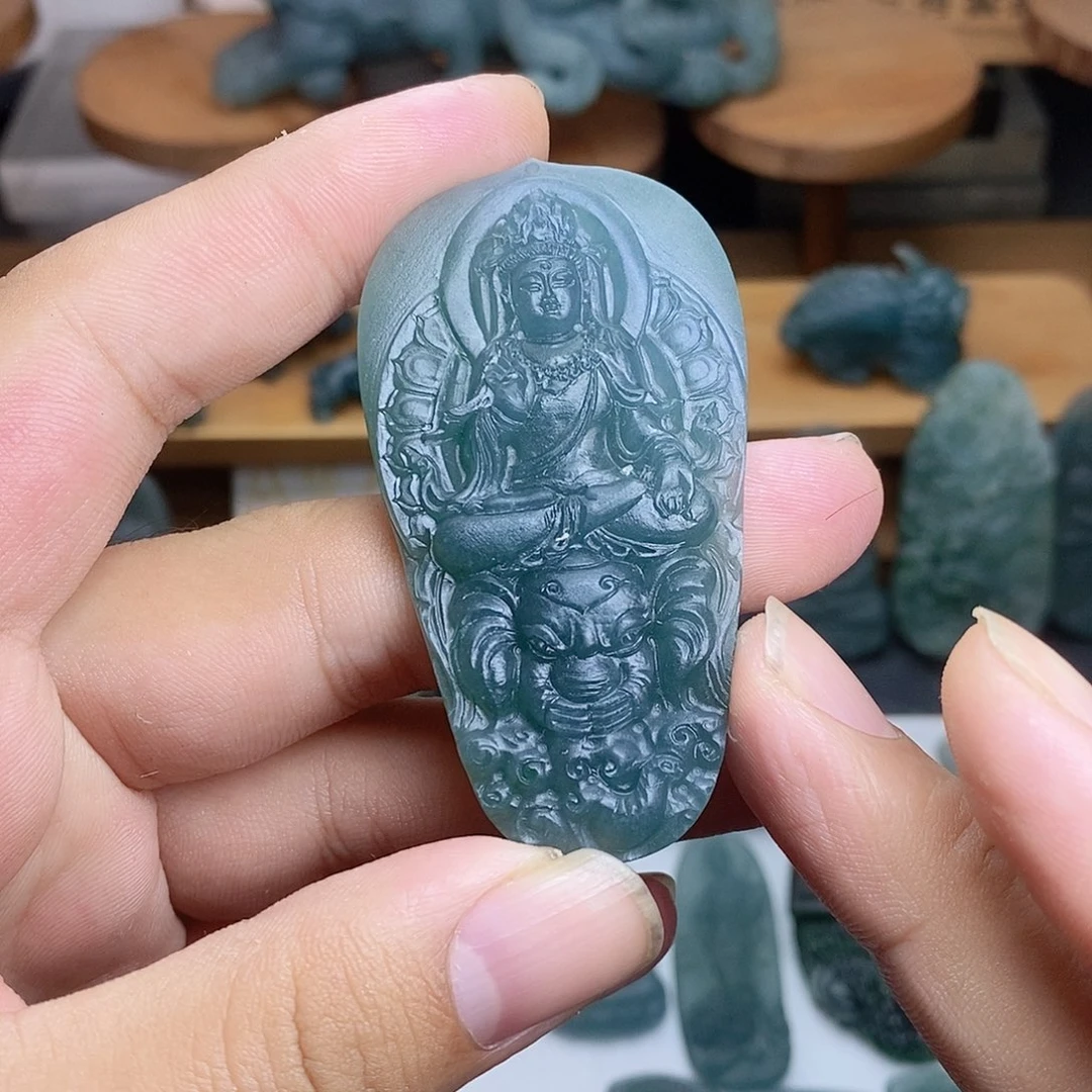 定制翡翠未镶嵌普贤