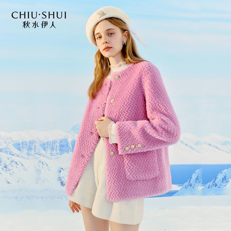 人造皮草 【品牌福利】秋水伊人圆领上衣外套623410Q160167