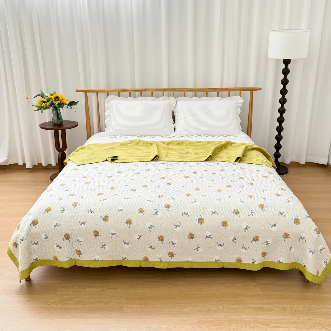 【天丝床盖220*240】高端 天丝小茶芯 高温水洗活性印花 床盖一条