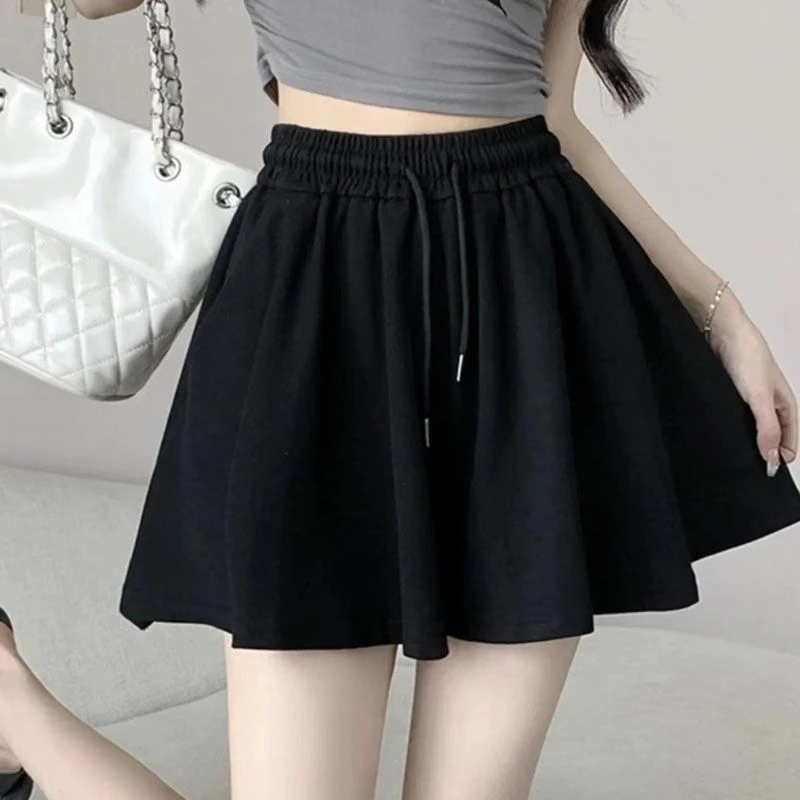 芭蕾舞风短裤女夏季大码宽松显瘦阔腿裤垂坠感休闲胖妹妹运动裙裤