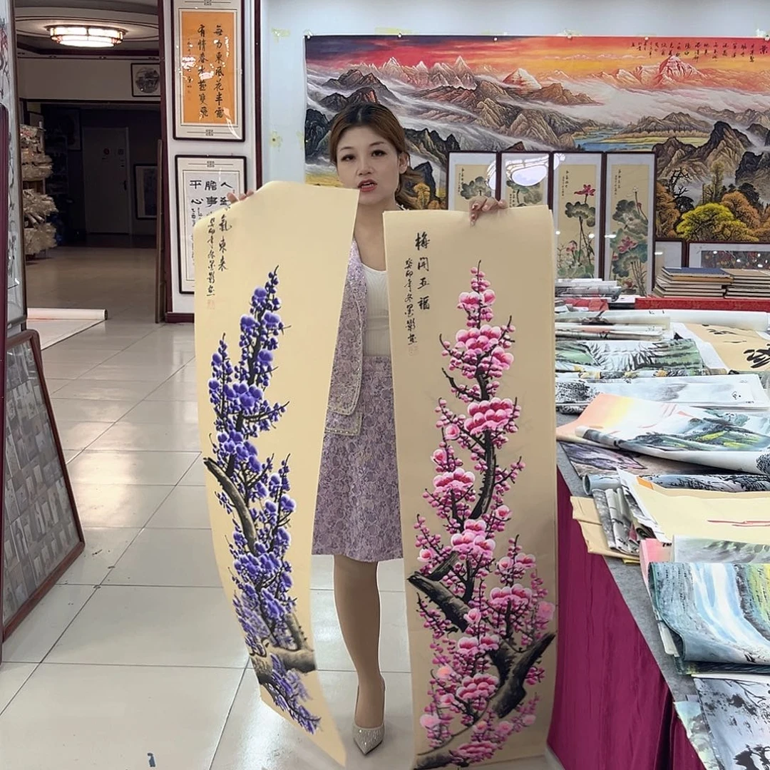 国画纯手工山水花鸟