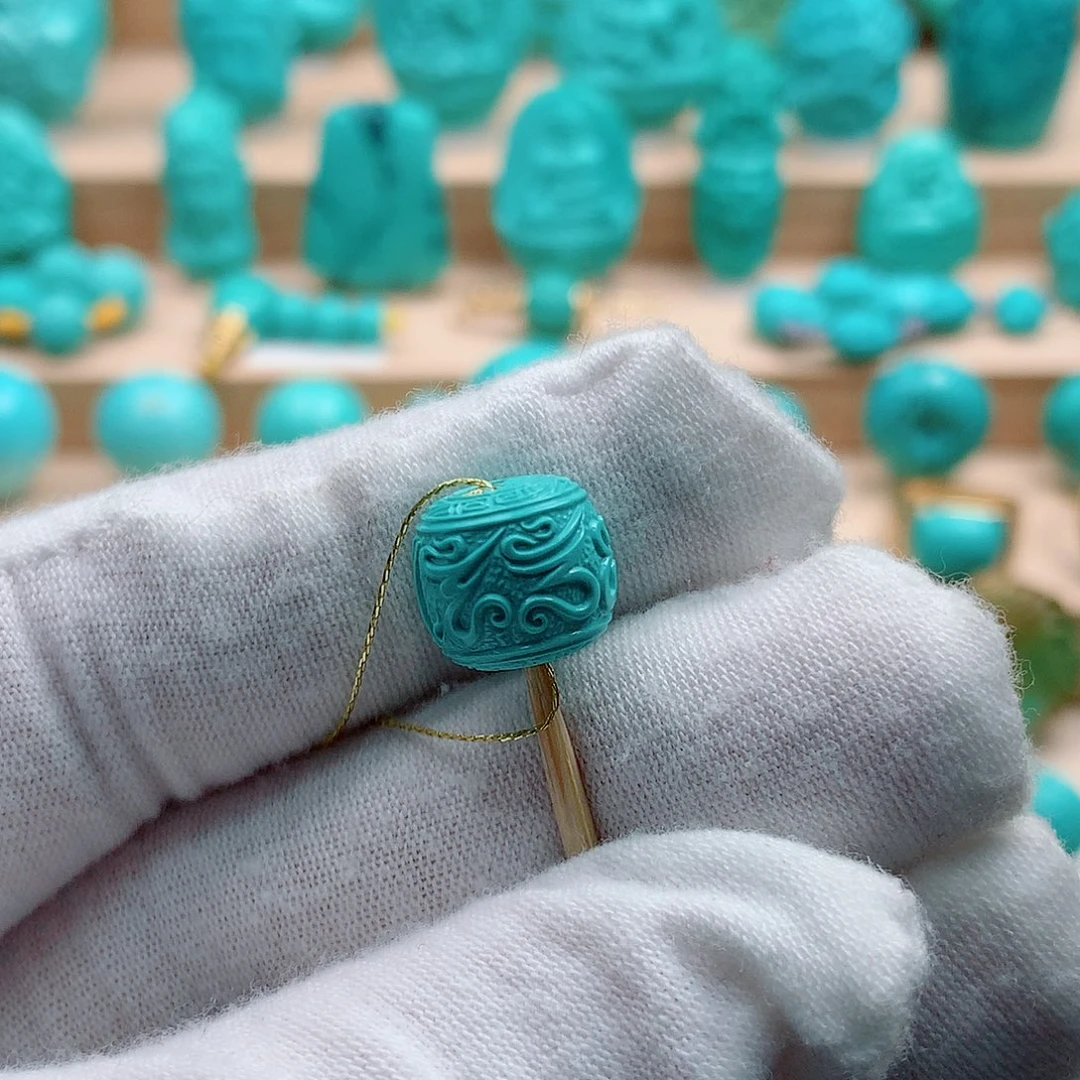 绿松石未镶嵌六字箴言