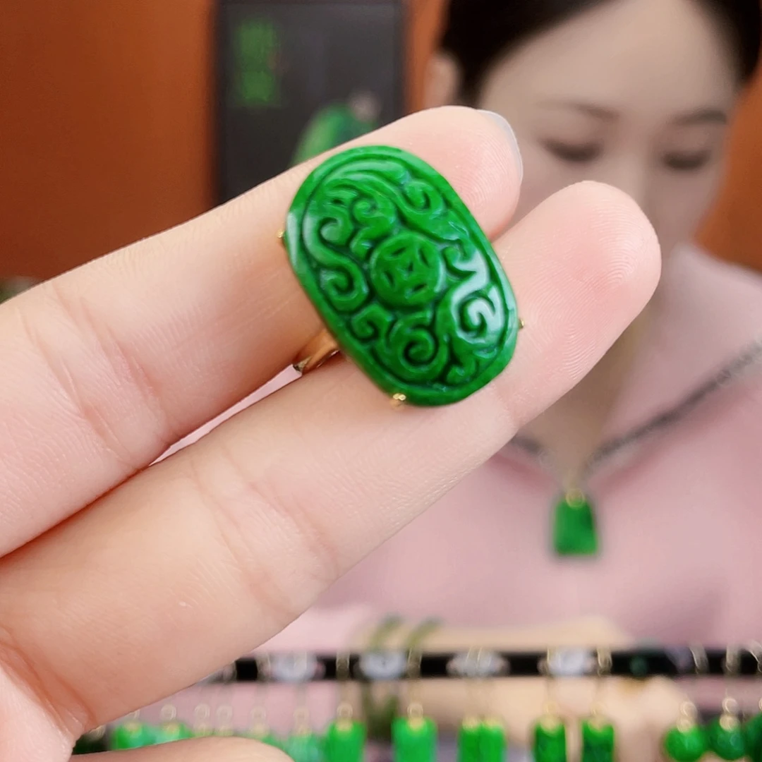 翡翠银S925镶嵌耳饰