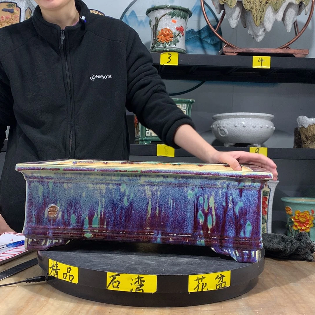 陶瑄阿杰石湾盆高温烧制微瑕