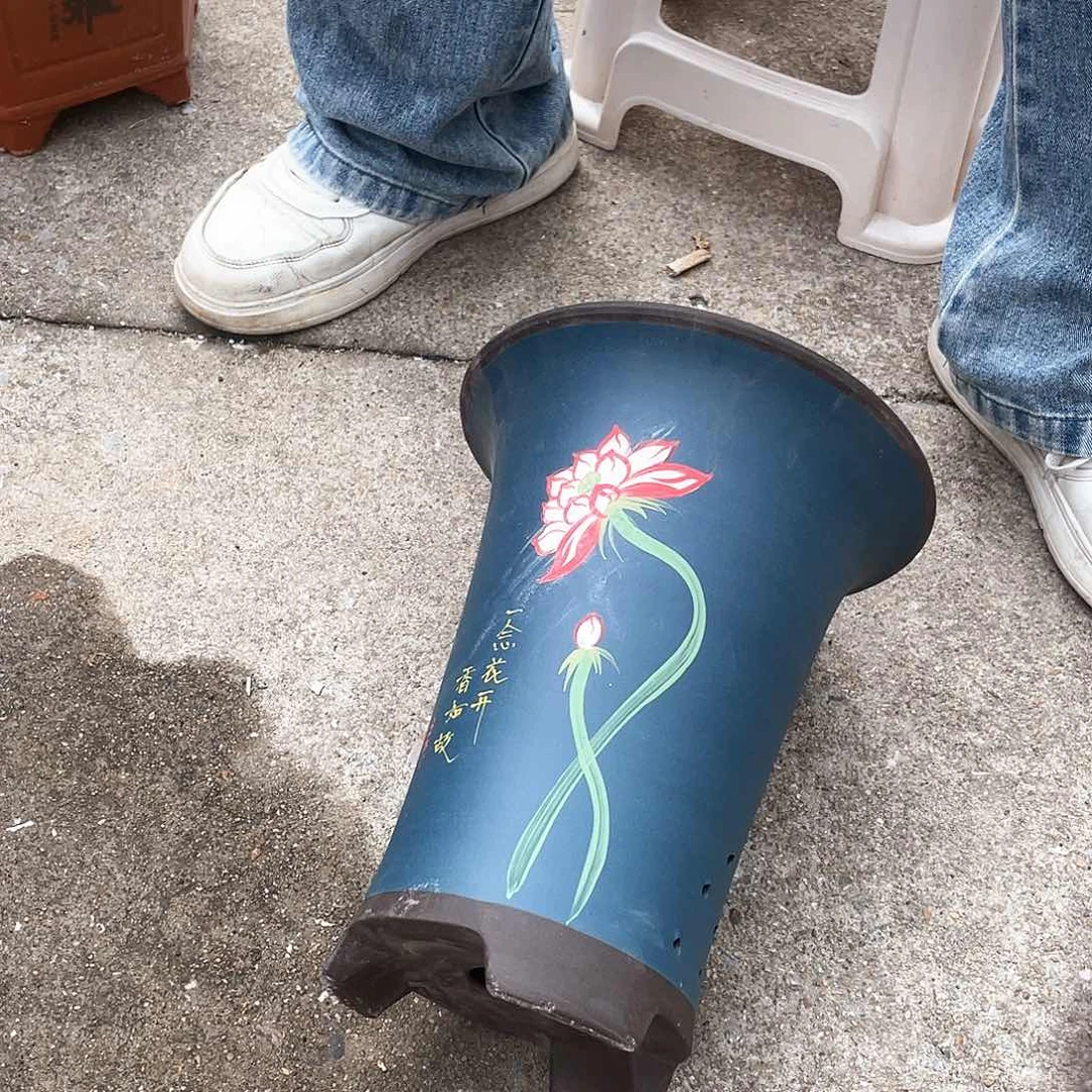 蓝色小号一念花开花盆紫砂花盆