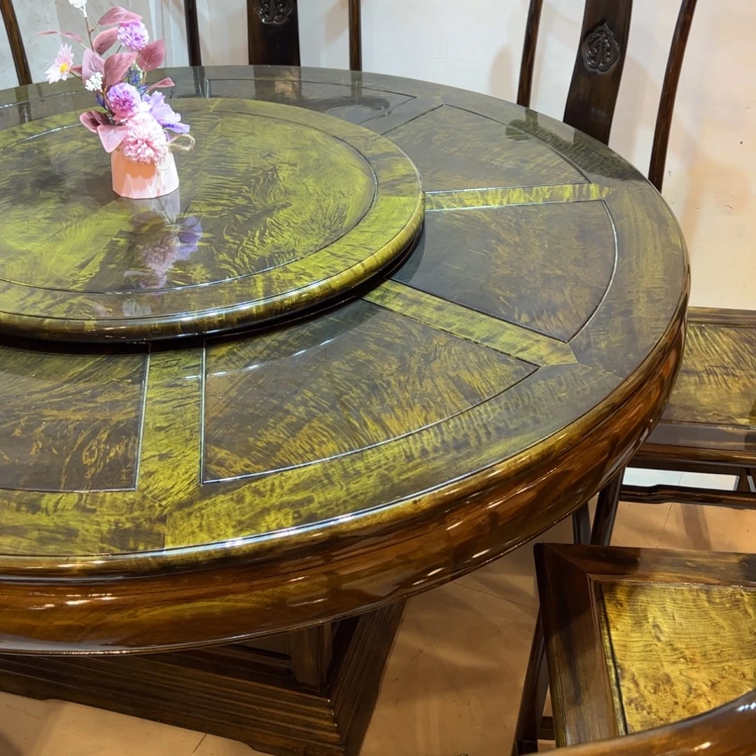 肆***道木质类金丝楠家具餐桌