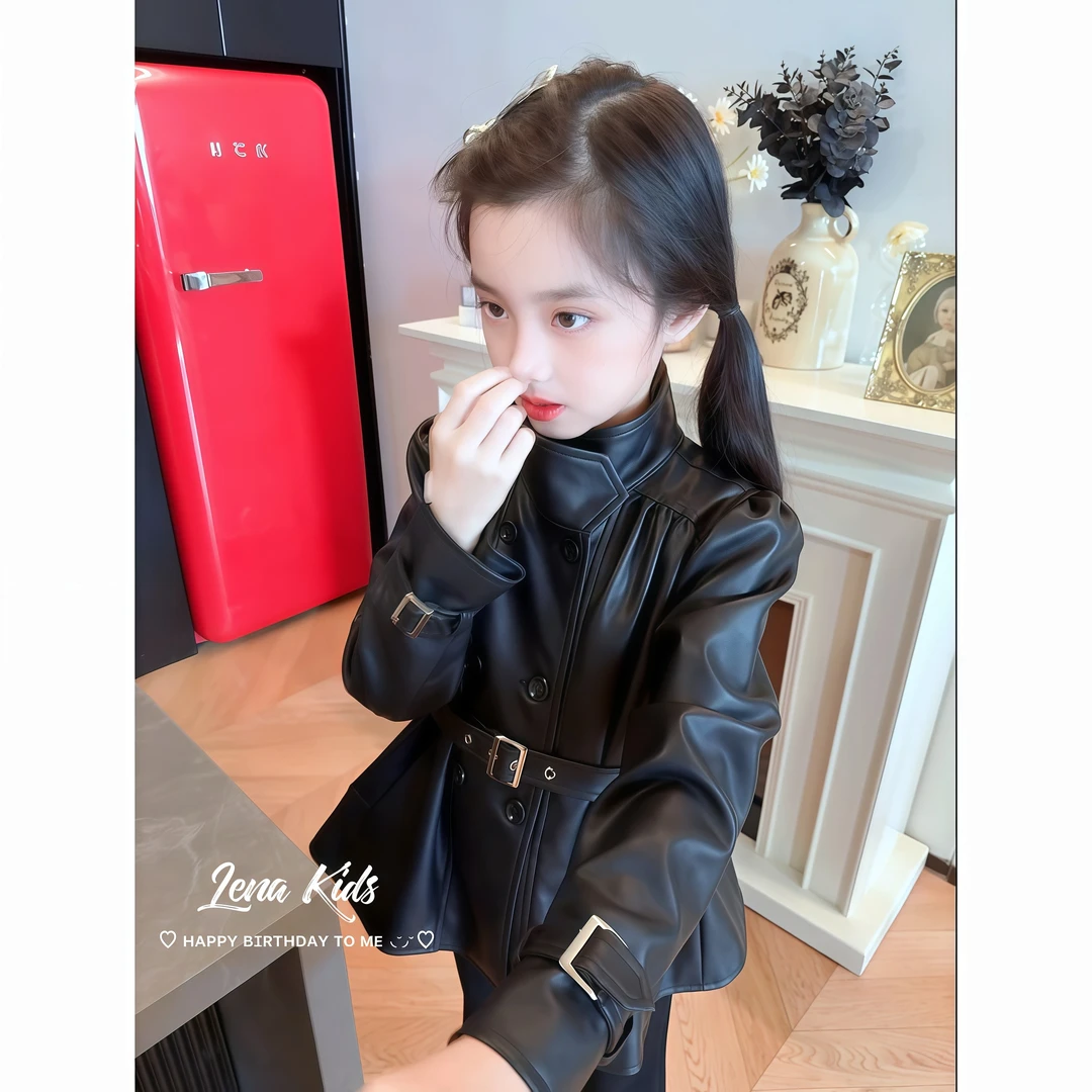 Lenakids【现货】【甜酷风洋气时髦两穿设计皮衣】洋气时髦25082001