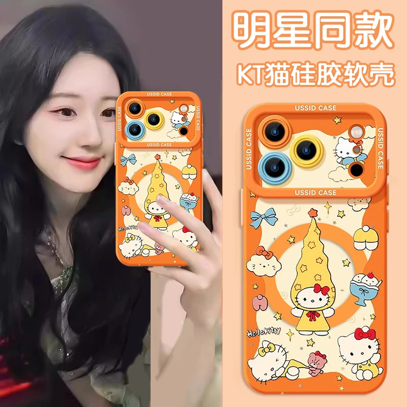 睡衣凯蒂猫适用苹果17promax手机壳iPhone17新款16pro星宇橙15ins