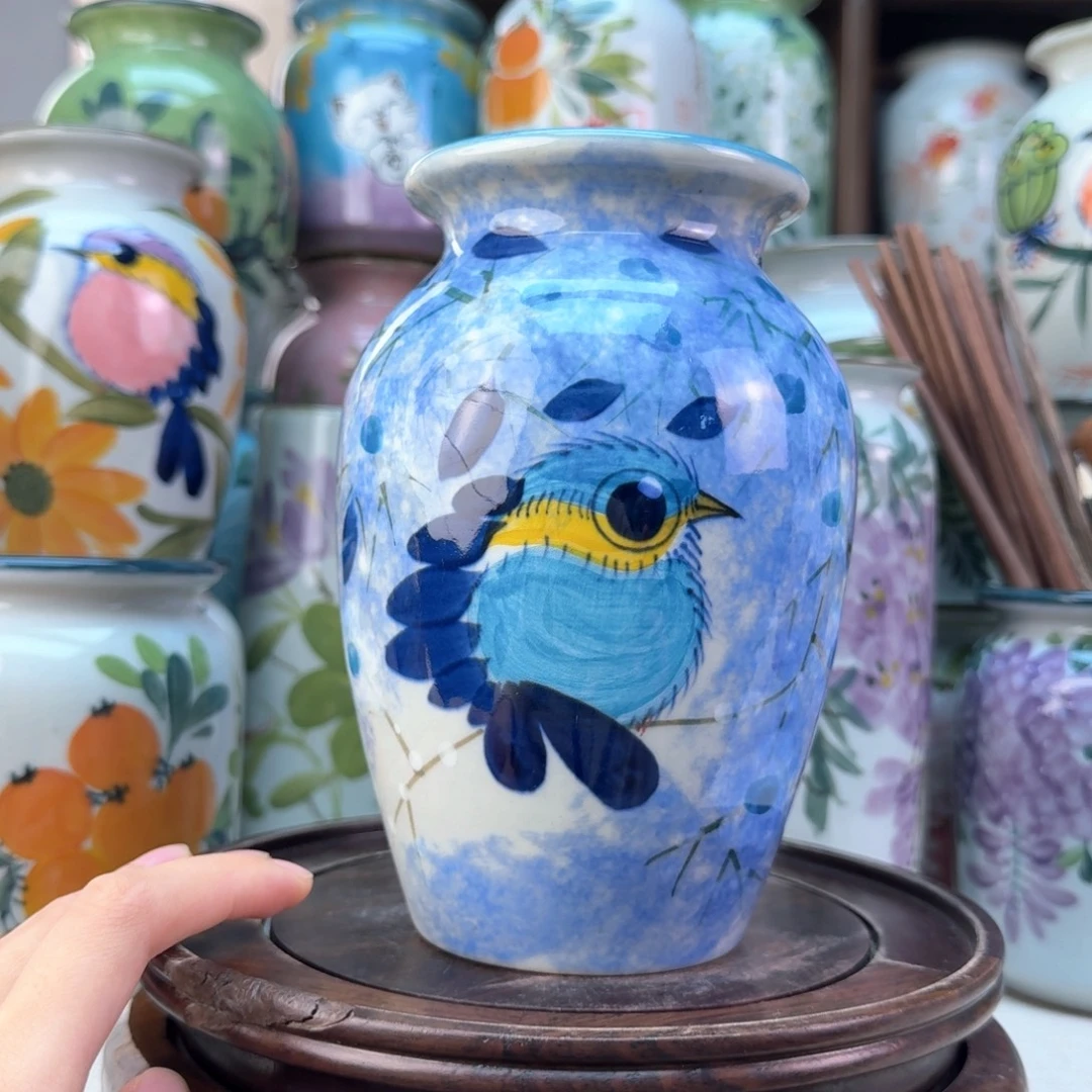 景德镇陶瓷手绘花瓶无孔