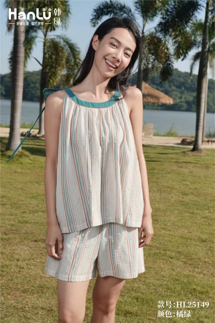 韩绿~新款吊带短裤家居服套装25149