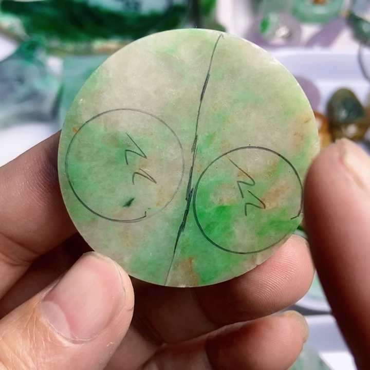 翡翠散珠天然翡翠A货挂件