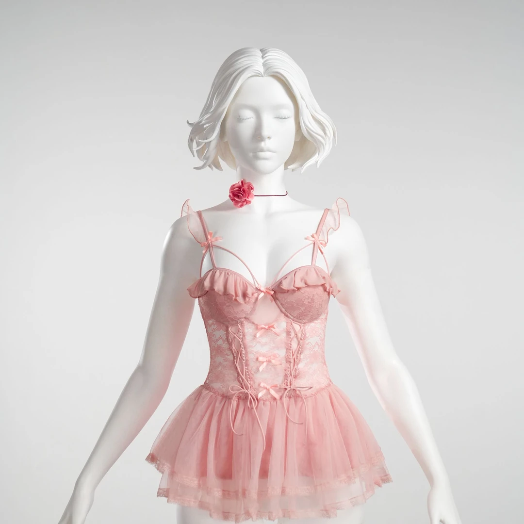 绮梦【80-210斤】大码新款法式蕾丝仙女气质时尚显瘦睡裙 4519