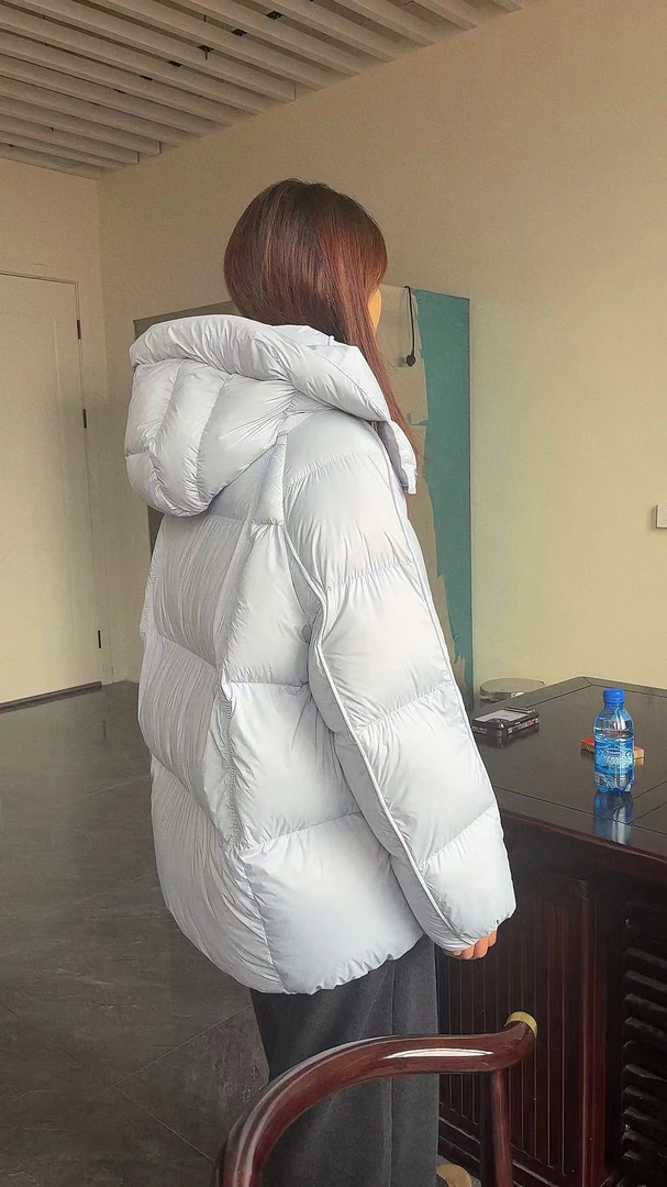 纯色中长款厚款拉链肯豆风小个子立领秋冬韩版鹅绒服5152