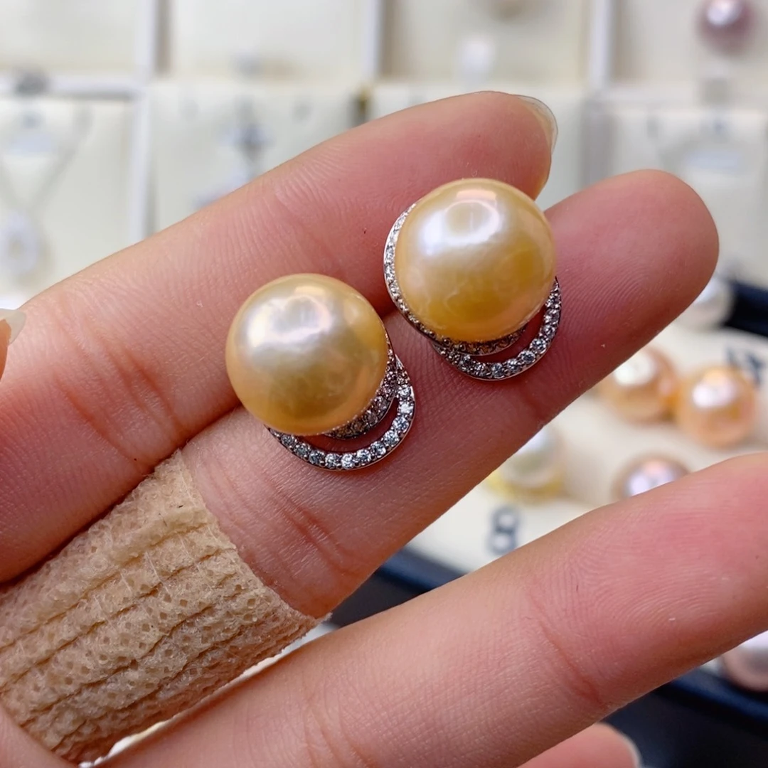 淡水珍珠耳饰合金