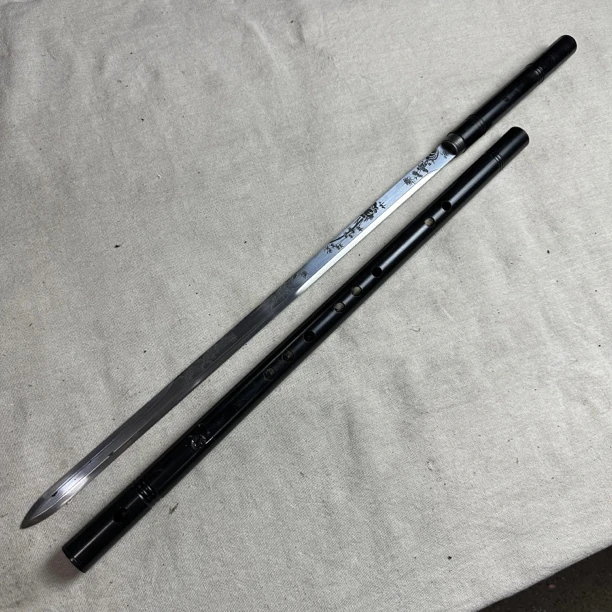 2343 龙泉昊天宝剑笛子剑高猛钢精钢棍刀未开刃