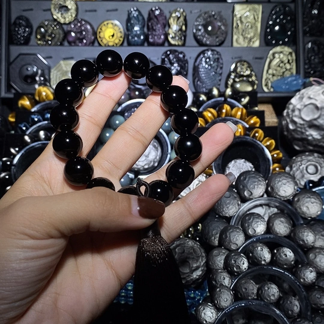 叁***畫黑曜岩未镶嵌手链