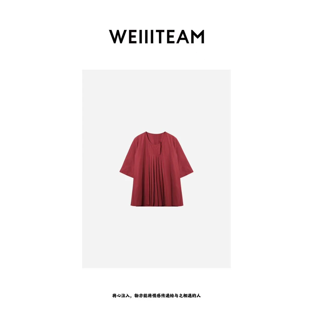 WEIIITEAM   重工风琴褶皱纽扣套头衫  20104