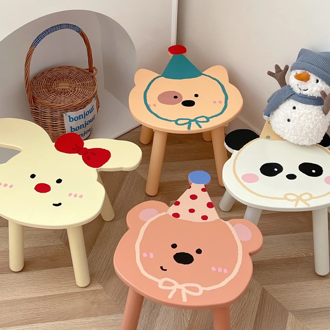 凳子无靠背款卡通木制宝宝椅子