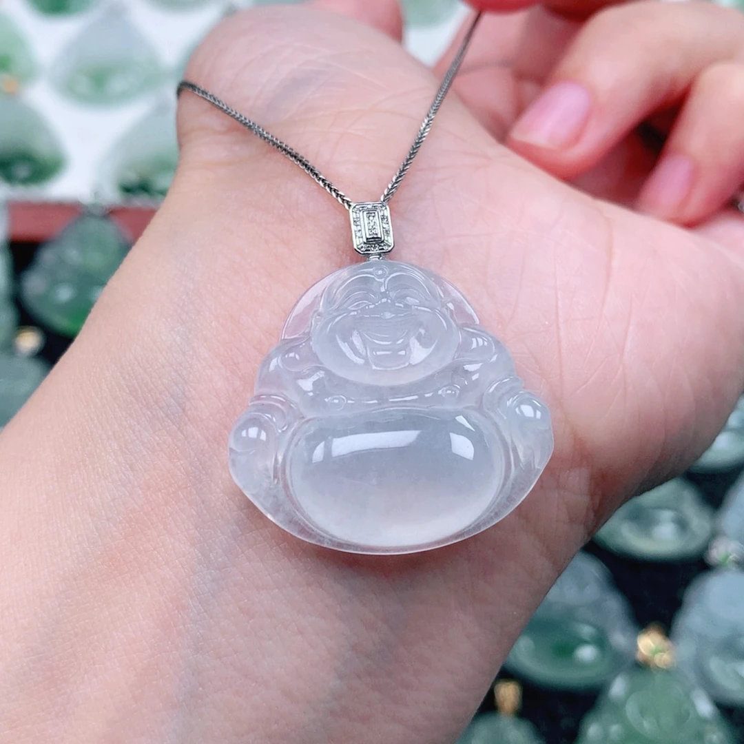 吊坠(不含链)18K金镶嵌翡翠